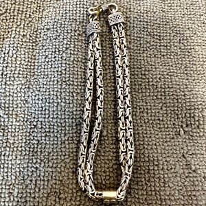 9 inch double Bali silver bracelet.